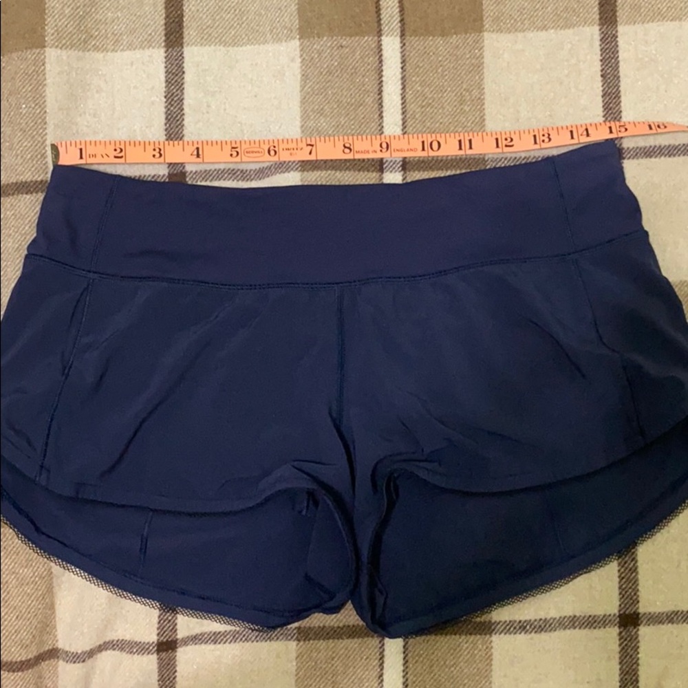 Authentic Lululemon Navy Blue Lace Shorts Size 6